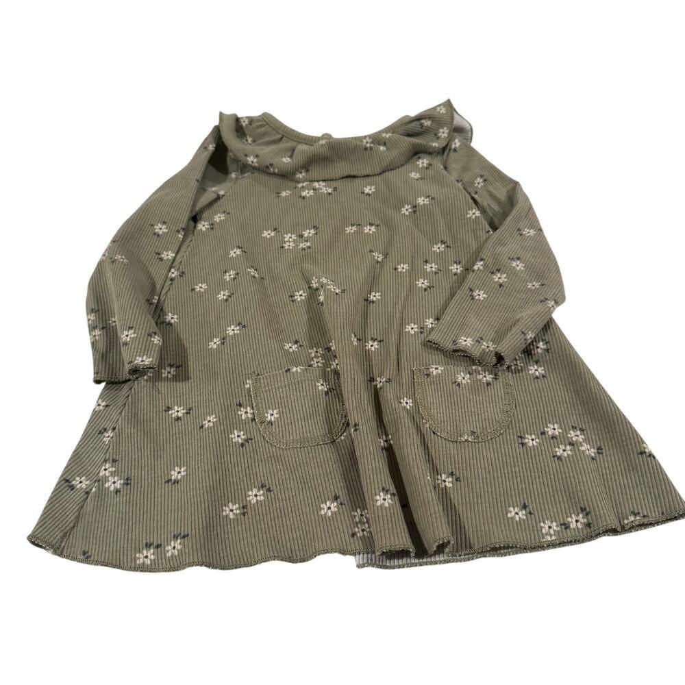 Modern Moments Baby Girl 24M Sage Green Floral Long Sleeve Dress
